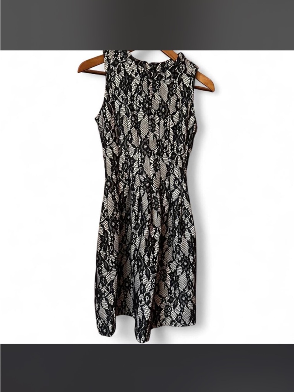 HD in Paris Black Lace Mini Dress with Cream Underlay
